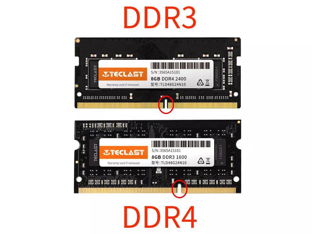 与台式机相同,笔记本内存同样ddr3与ddr4内存不可混用,也有防呆设计