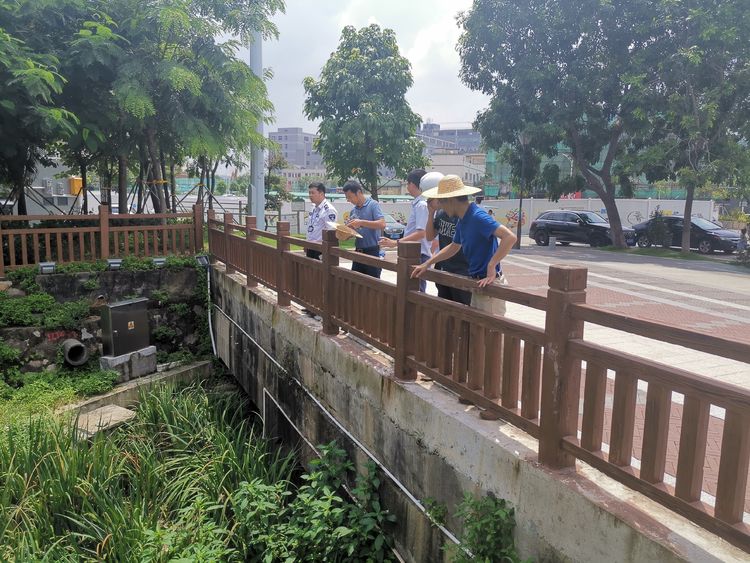 光明区水务局局长黄海涛同志带队巡查鹅颈水及其支流