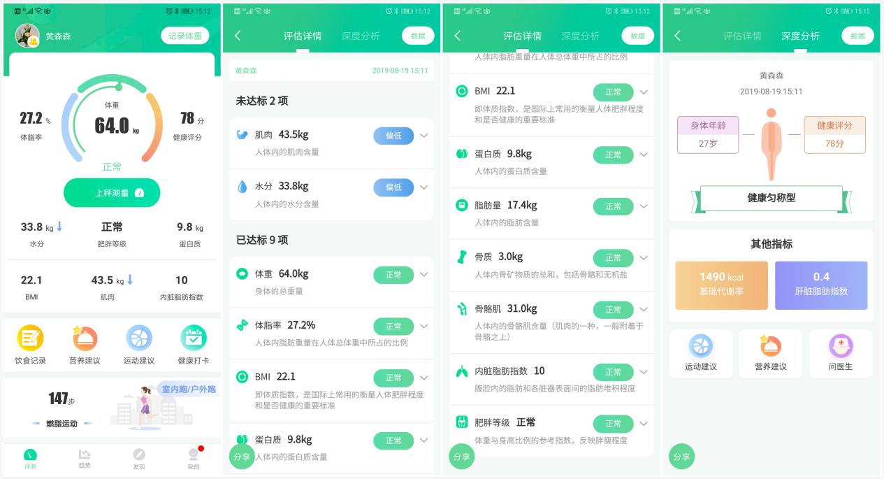 可以选择在微信搜索小程序,即可管理自己的身体数据,但是小米体脂秤2