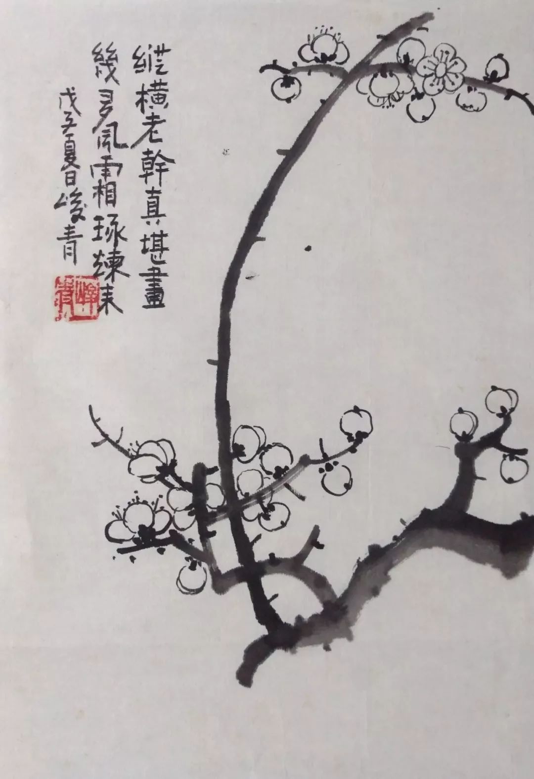 峻青画作《一枝梅》峻青书法《蕙兰清香》也许这款梅壶拨动了峻青的