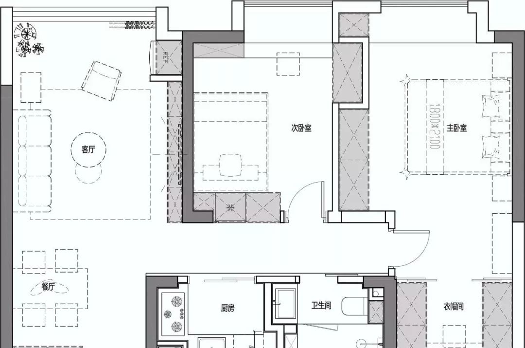 89㎡簡約風婚房雙面收納櫃做隔斷原來還能這樣設計厲害了