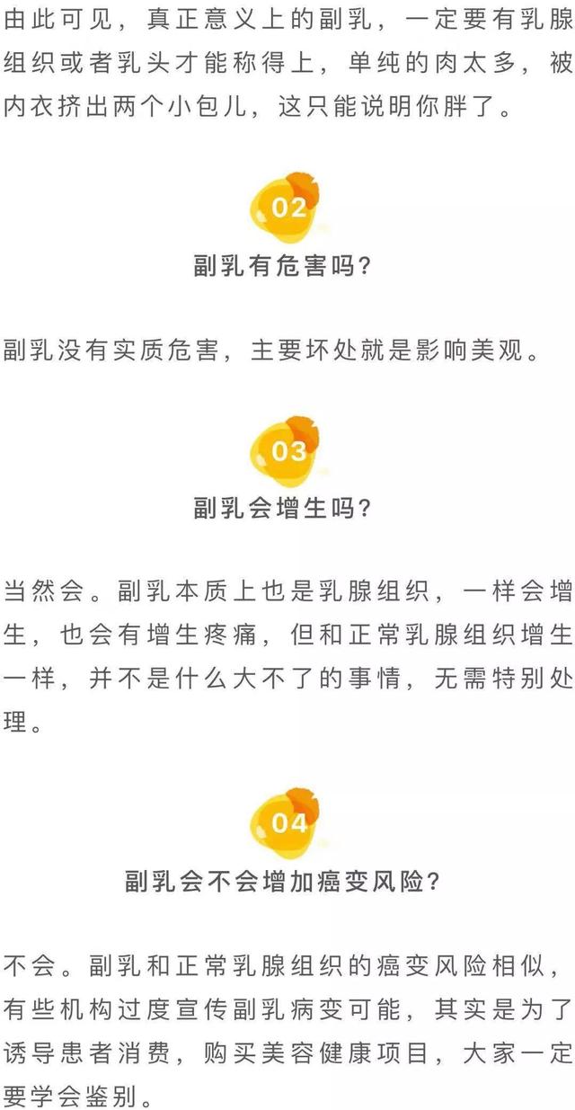 假性副乳:僅僅是腋窩前的乳房外上象限皮下脂肪增多,戴上乳罩通常呈