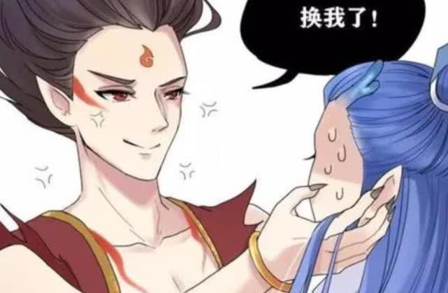在同人小剧场中,哪吒敖丙不再是对立阵营,两人成为一对超甜的藕饼cp