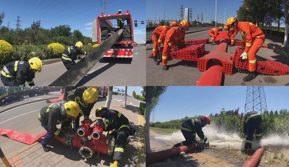 实战拉动天津市消防救援总队组织开展远程供水系统实战拉动