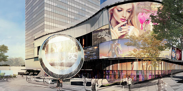 水贝ibc mall将珠宝元素巧妙融入到购物广场设计之中