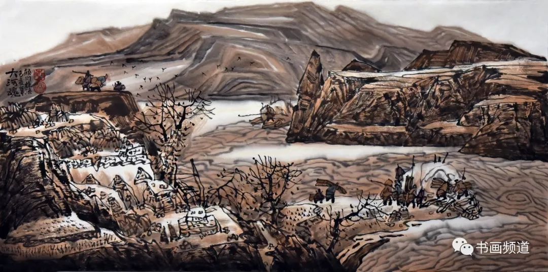线性笔墨解读黄土高原沟壑的风貌山水画家李桂泱
