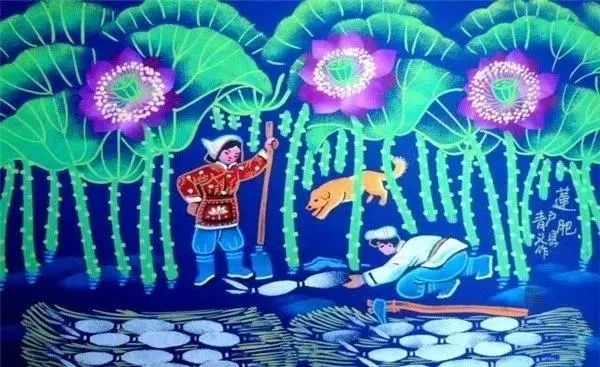 东韩村最大的主角农民画是孕育于传统的剪纸,刺绣等汉族民间艺术,诞生