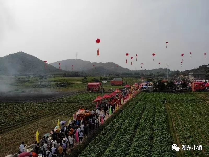 航拍2019年湖东镇华美村(南畔)盂兰盛况