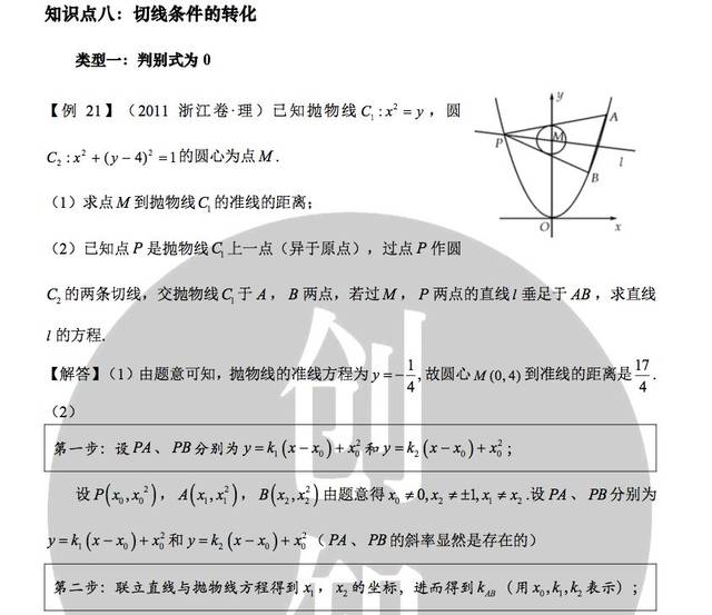 壓軸總結高考數學解析幾何小冊子贈送