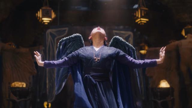 她拿起身边的剑,一剑砍在了羽然刚刚凝结出来的翅膀上