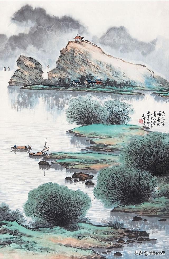新金陵画派,山水画家卢星堂,山水画作品欣赏