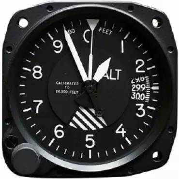 高度表(altimeter)连接飞机静压管来测量大气压力,提供飞机高度的资讯
