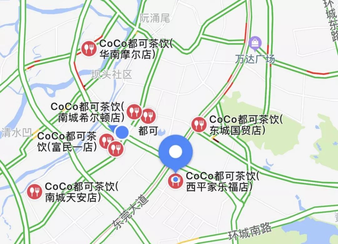 一点点在莞也有多家店铺比如南城汇一城购物中心店南城旺南世贸店南城