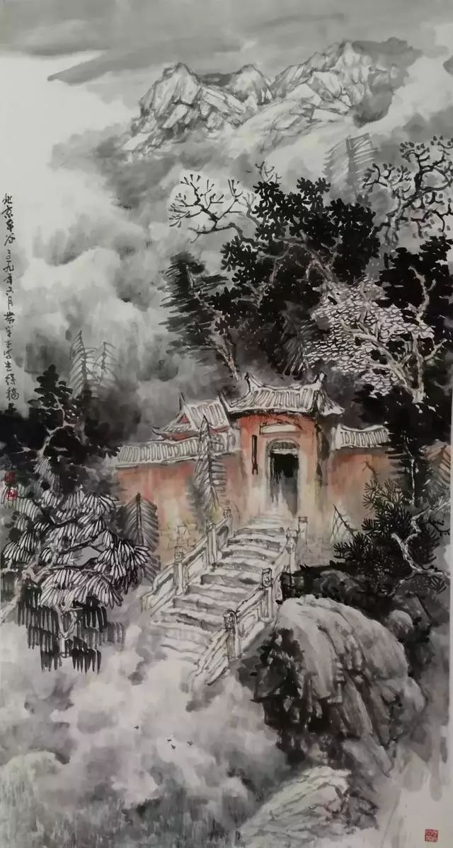 艺术世界白雪石关门弟子国家一级美术师马景岭山水画作品欣赏