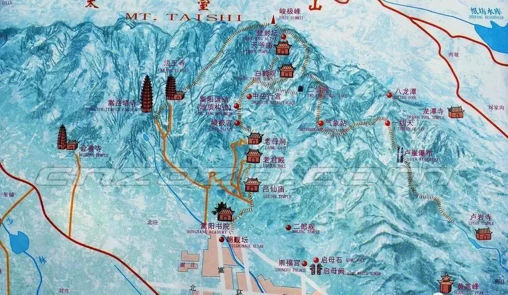 嵩山72峰全景地图图片图片