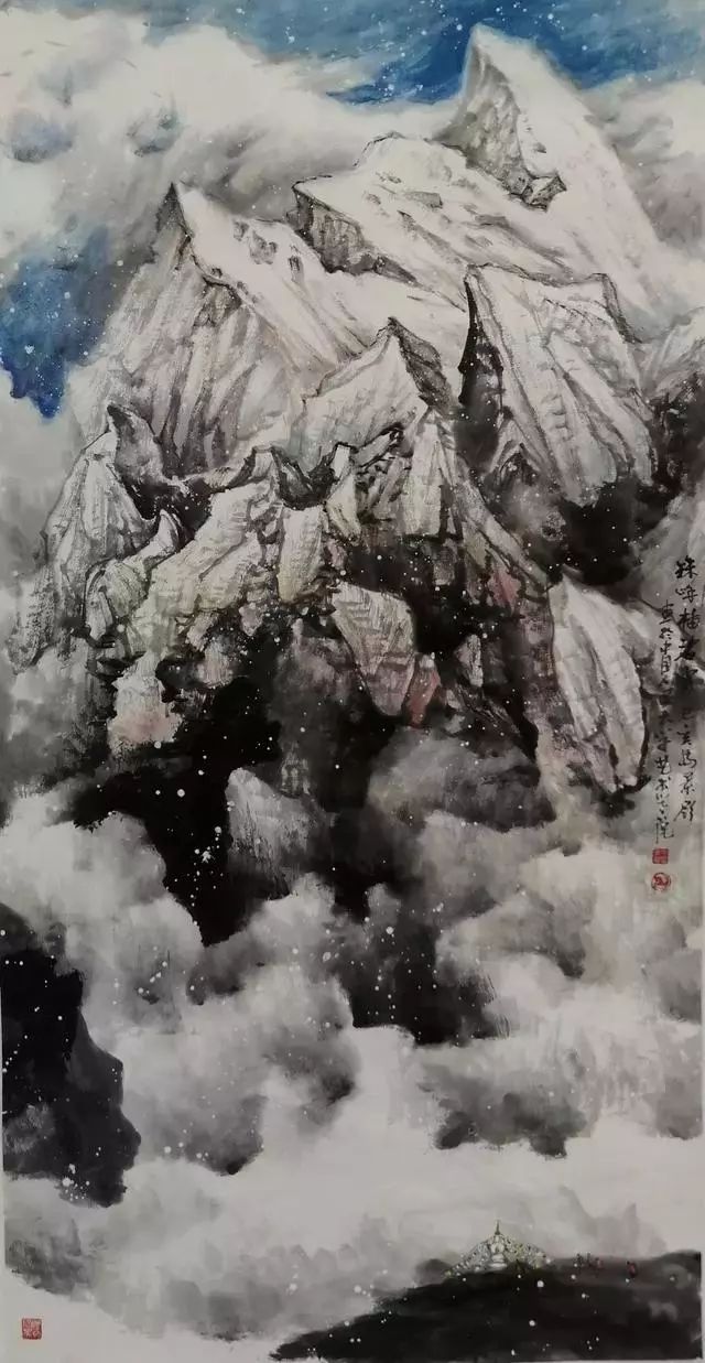 艺术世界白雪石关门弟子国家一级美术师马景岭山水画作品欣赏