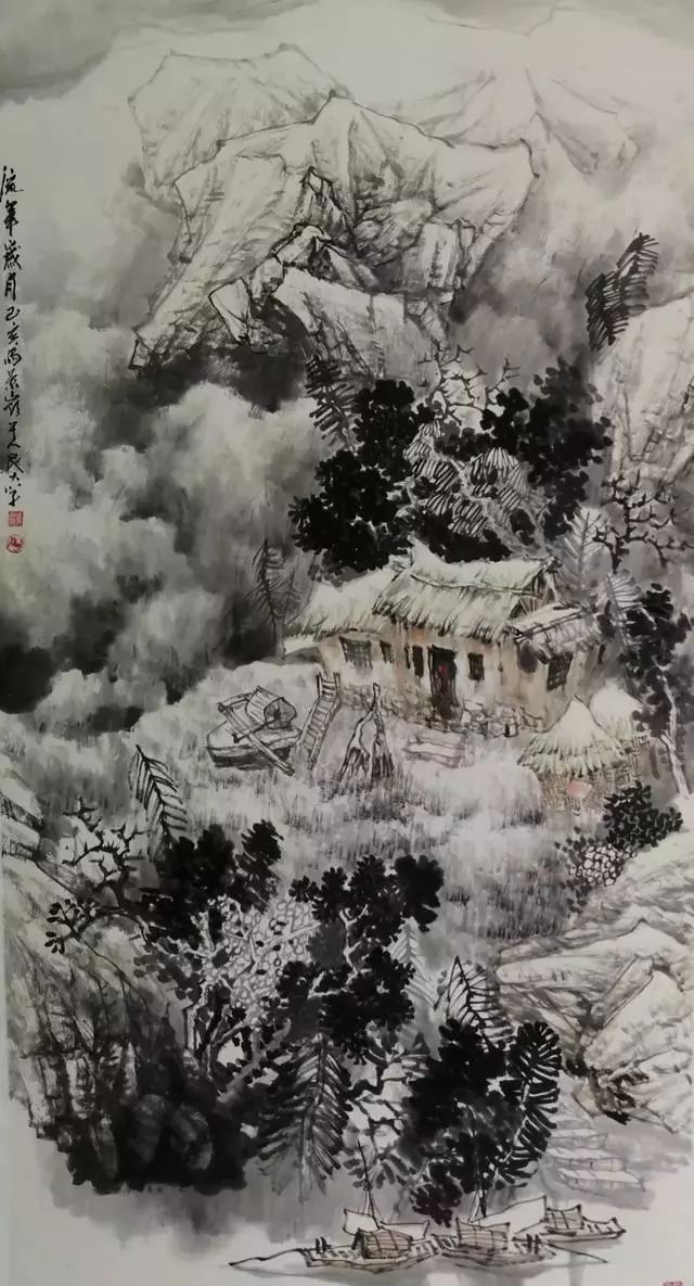 艺术世界白雪石关门弟子国家一级美术师马景岭山水画作品欣赏