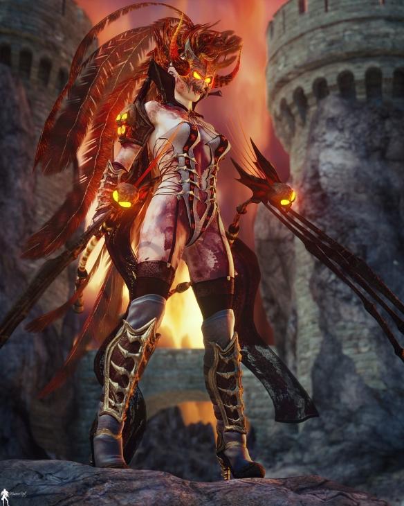 法国画师魔幻风美女人物原画第三弹小姐姐神装诱人