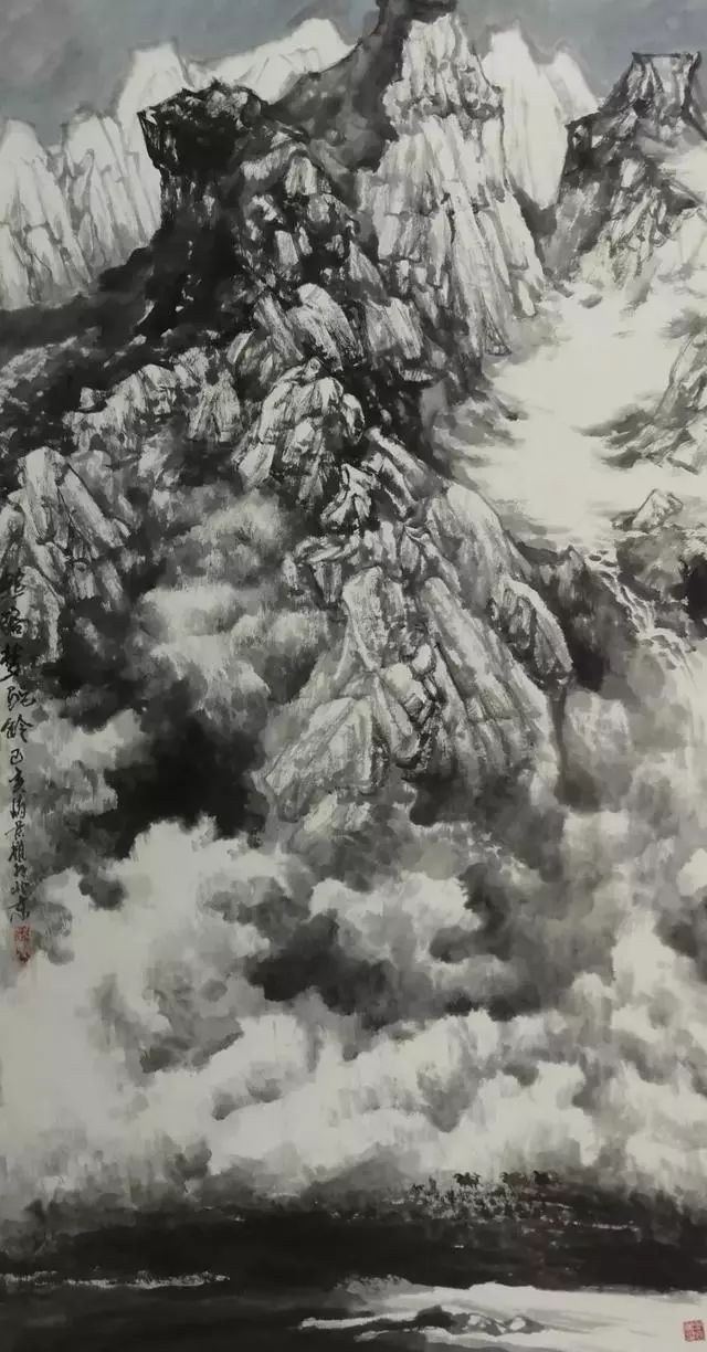 艺术世界白雪石关门弟子国家一级美术师马景岭山水画作品欣赏