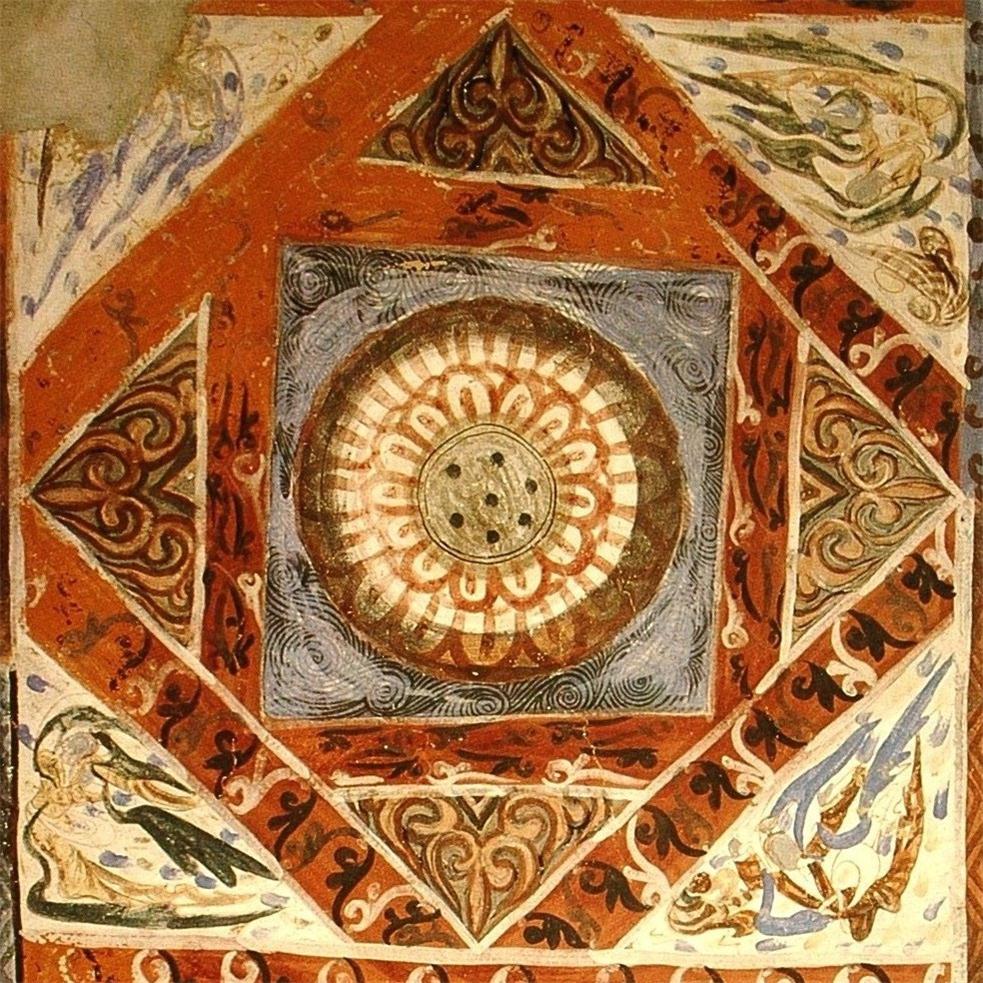 敦煌石窟北周428窟1中心柱绘塑窟顶纹样装饰丰富高清大图