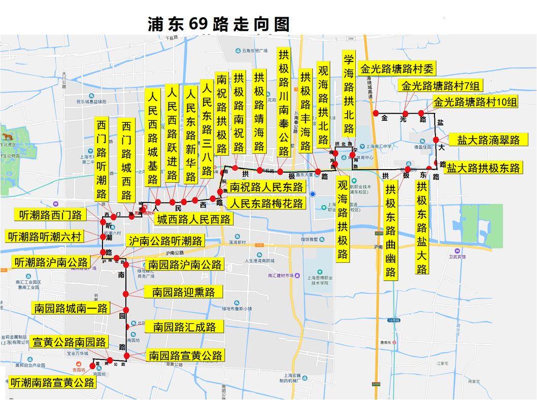 浦东72路公交车线路图图片