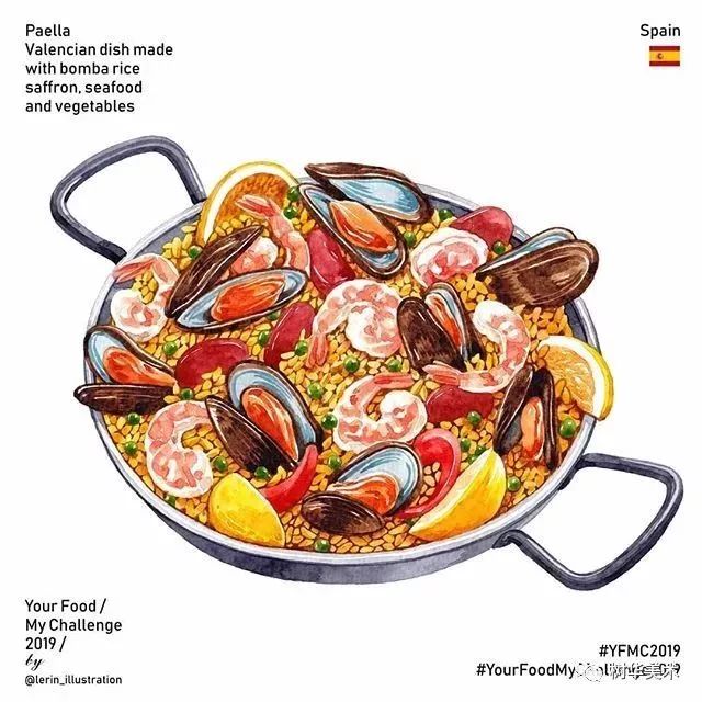 世界各地美食用水彩绘画出来把美食最好的模样通过走遍全球得来的美食