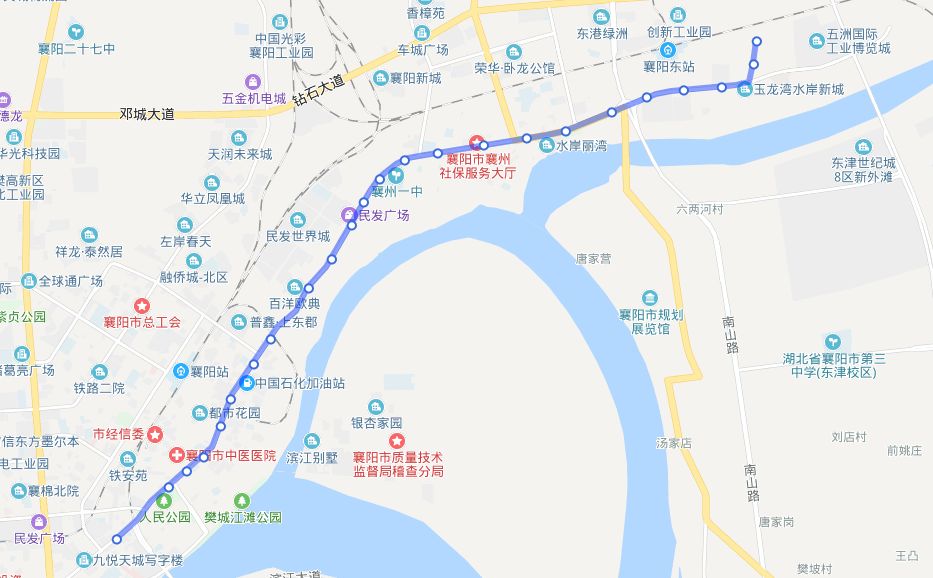 襄阳16路公交车路线图图片