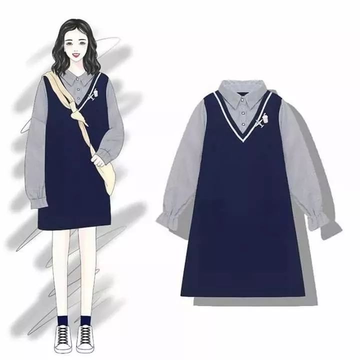 开学季40套小清新的校园风服装绘制图