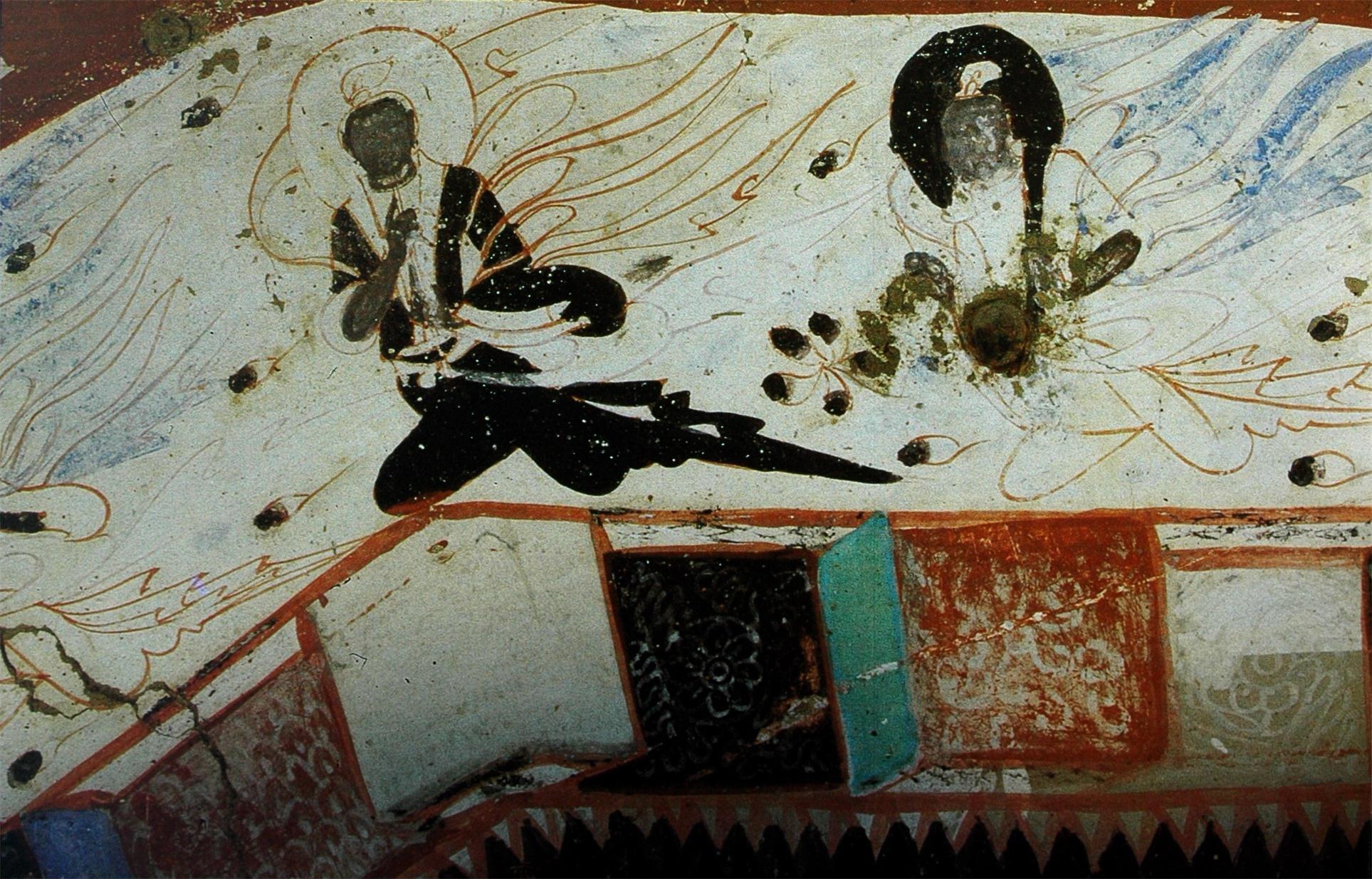 【敦煌石窟】北周-290窟【1】中心柱佛龛彩塑,绕窟一周伎乐飞天【高清