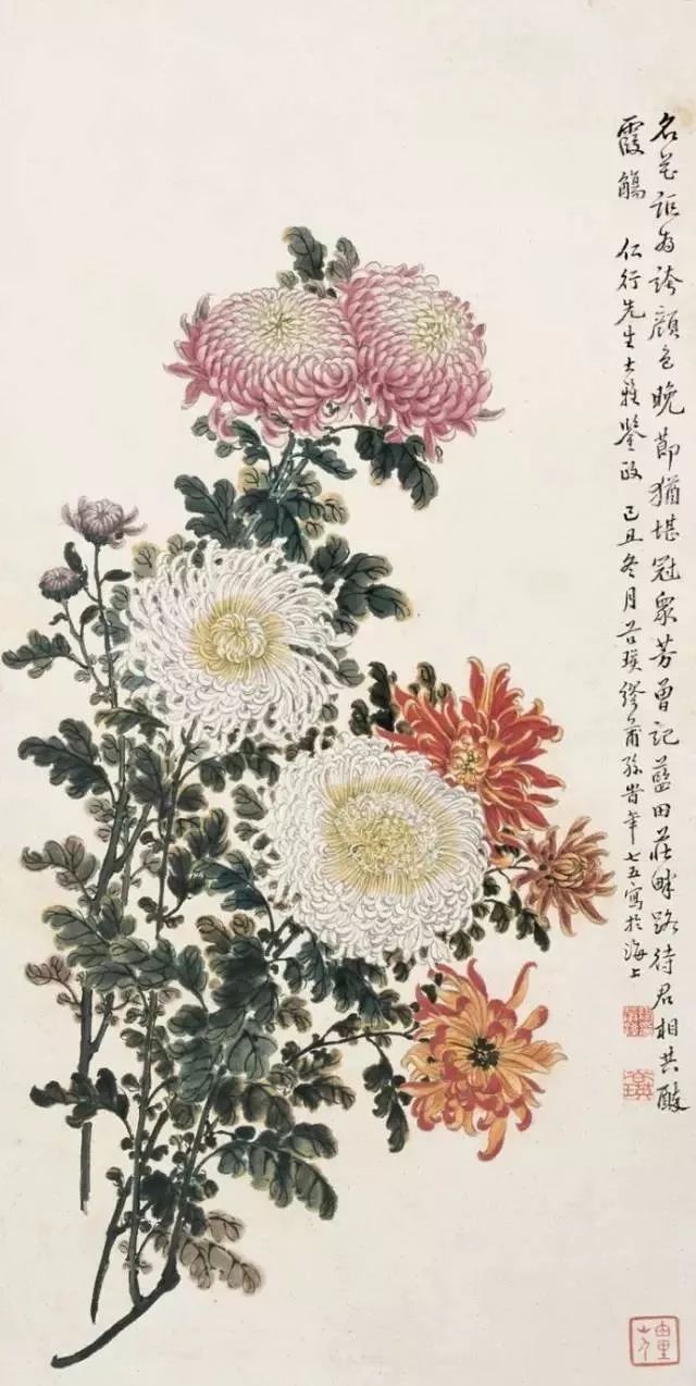 吴树本这三位国画大师,真不愧为享誉画坛的海上三菊,他们画的菊花真