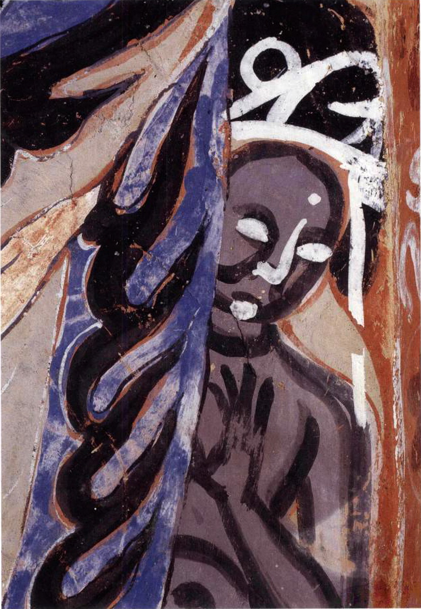 敦煌石窟北周290窟1中心柱佛龛彩塑绕窟一周伎乐飞天高清大图