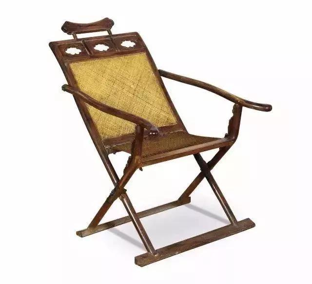 明 黄花梨交椅式躺椅