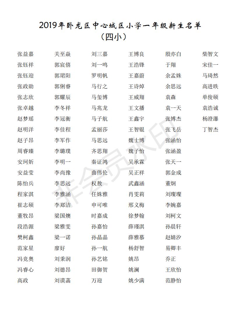 扩散2019南阳市直卧龙宛城小学秋期预录新生名单最全整理