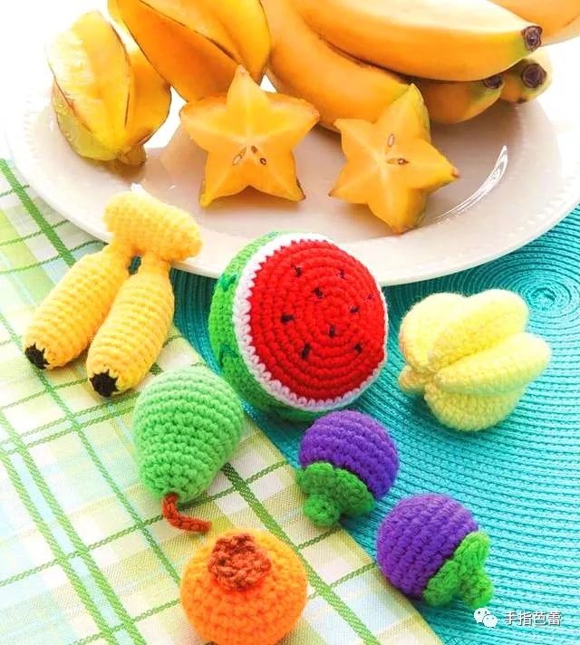 如此逼真的钩织食物,水果_钩针