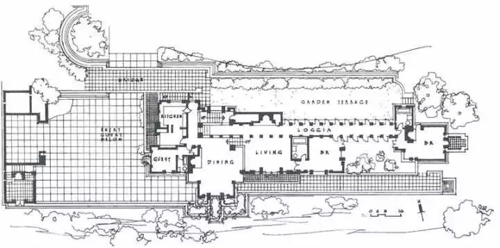 赖特建筑作品平面图图片