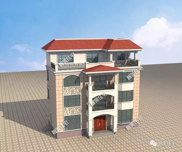 进深95米平屋顶设计的四层别墅内备9个卧室真实用