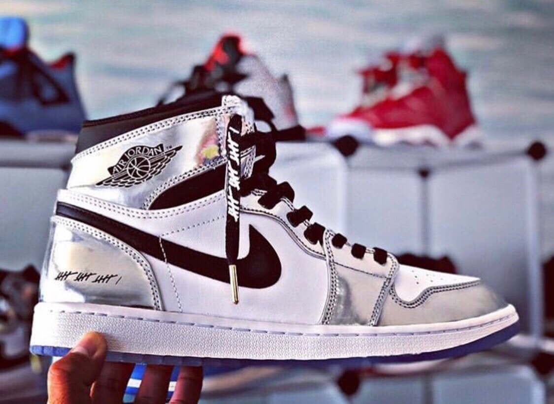 aj1伦纳德leonard签名鞋airjordan1passthetorch电镀银