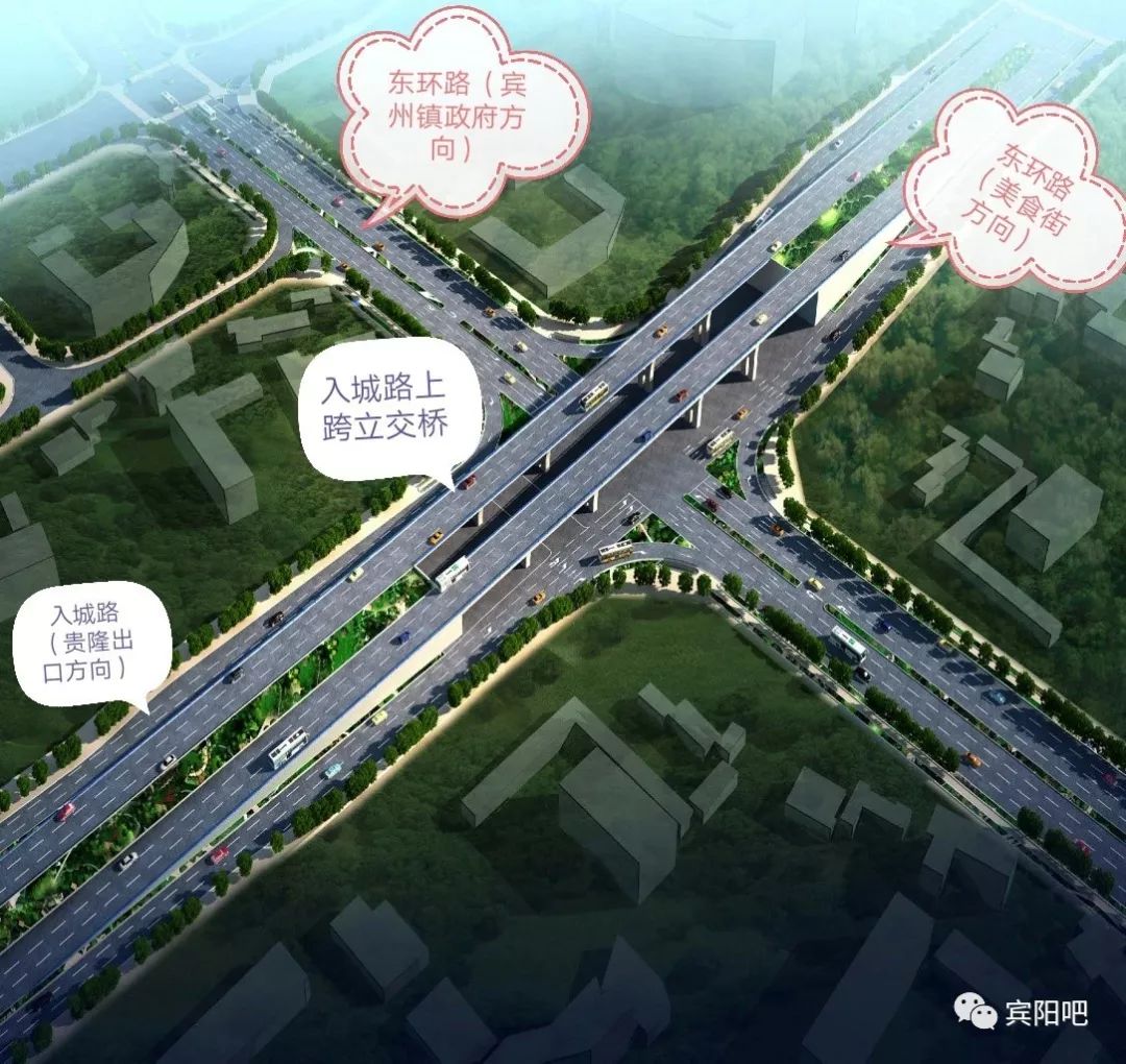 定了宾阳县将新增立交桥东环路改扩6车道