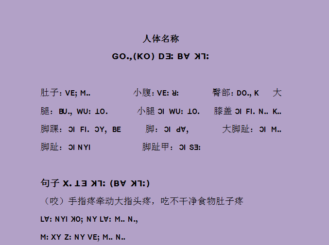 comeon脚踝用傈僳语怎么说呀