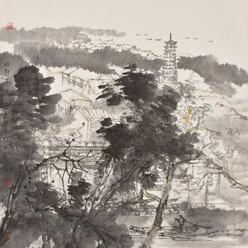 书画家影像网水乡墨韵黄戈写生作品欣赏