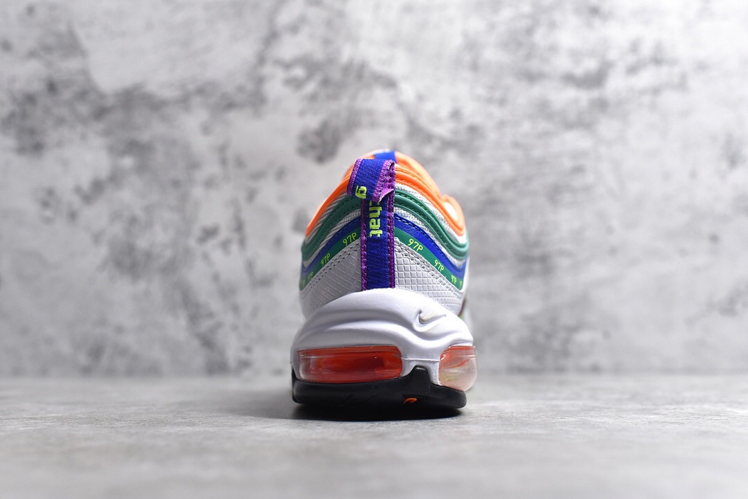耐克nike 3m反光 air max 97 卡其渐变彩虹子弹气垫鞋_效果