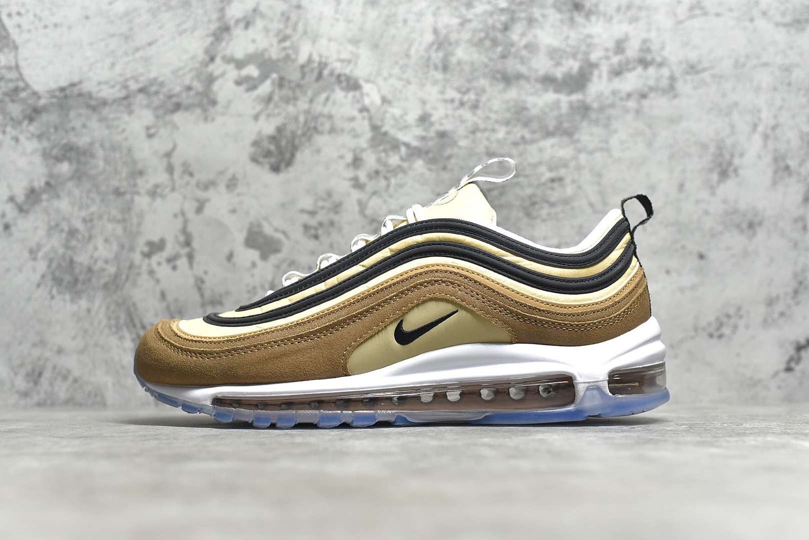耐克nike3m反光airmax97卡其渐变彩虹子弹气垫鞋
