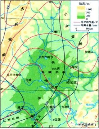 位于大小兴安岭与长白山脉及松辽分水岭之间的松辽盆地里的中部区域