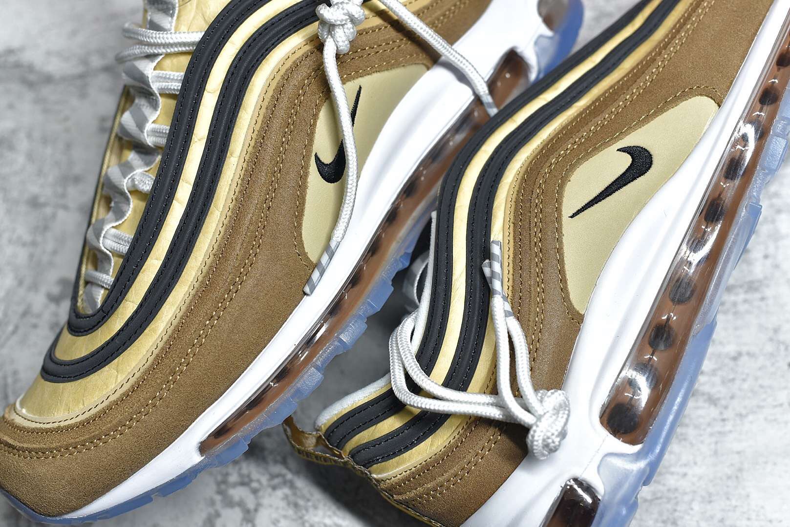 耐克nike3m反光airmax97卡其渐变彩虹子弹气垫鞋