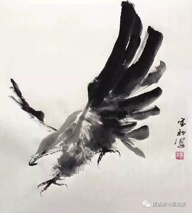 国画技法写意飞鹰的画法