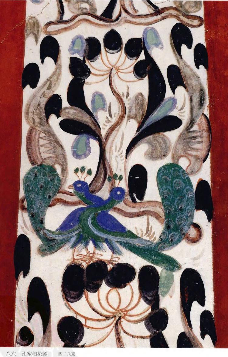 北周-428窟【1】中心柱绘塑,窟顶纹样,装饰丰富【高清大图】_壁画