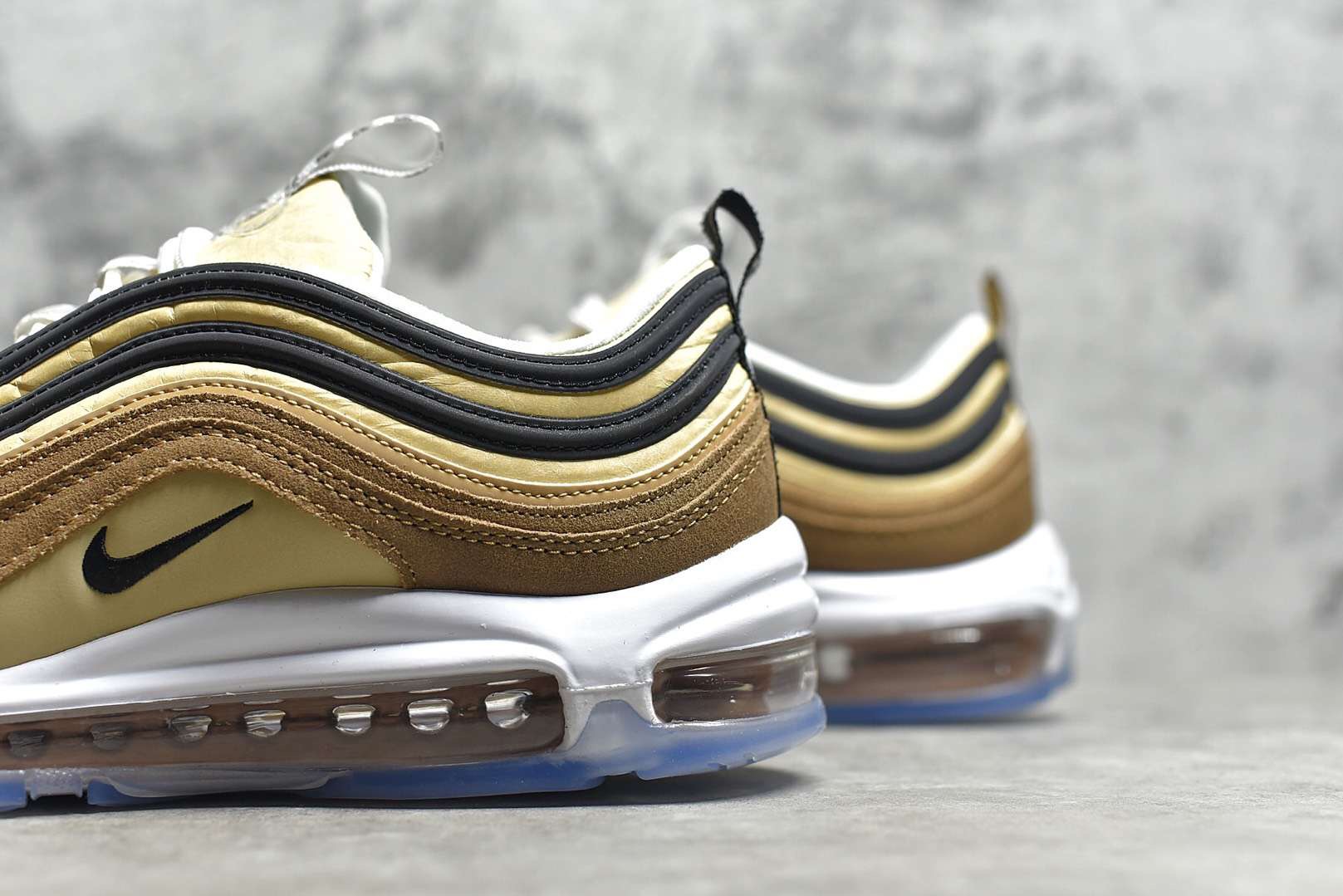 耐克nike3m反光airmax97卡其渐变彩虹子弹气垫鞋
