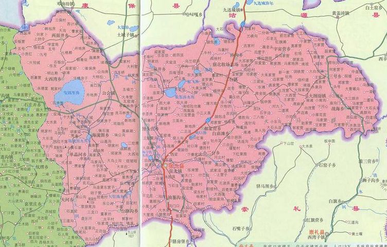 张北县乡镇地图图片