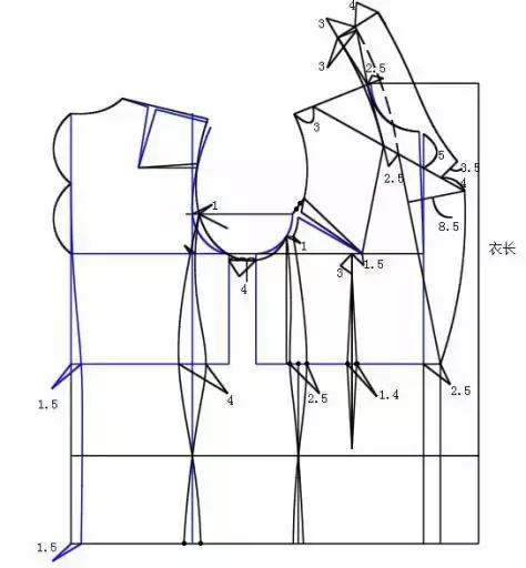 三开身女西装的制版教程