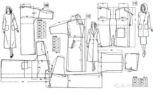 20内容管理款落肩大衣平面结构纸样合集